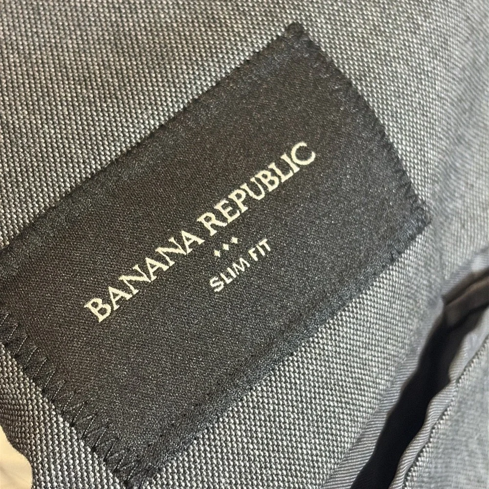 Banana Republic Slim Fit Wrinkle-Resistant Suit Jacket Sport Coat Gray Mens 40S